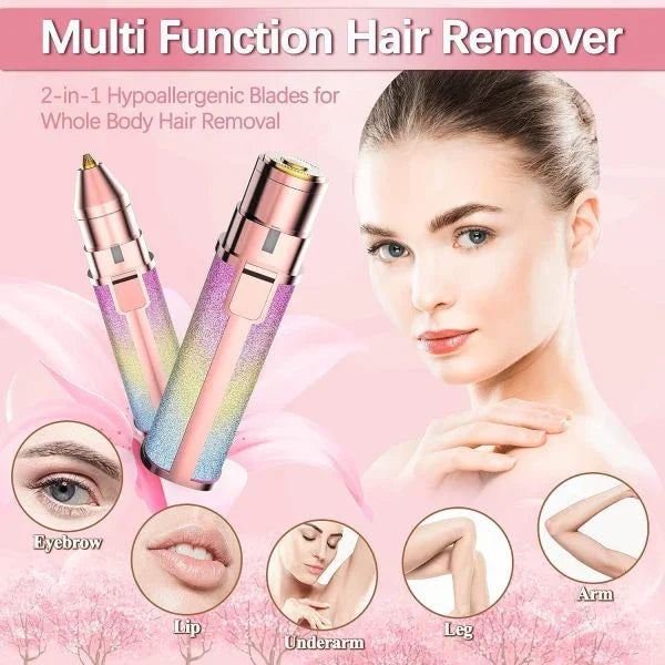 2 In 1 Hair Remover  Eyebrow Trimmer For Women - PAK