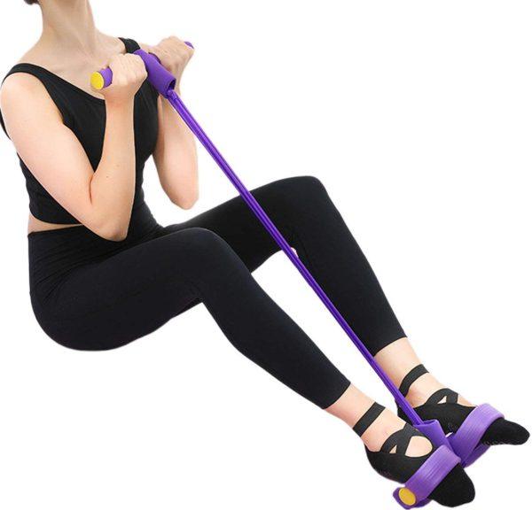 Foot Pedal Resistance Band Elastic Sit-up Pull Rope Yoga Fitness Gym - PAK