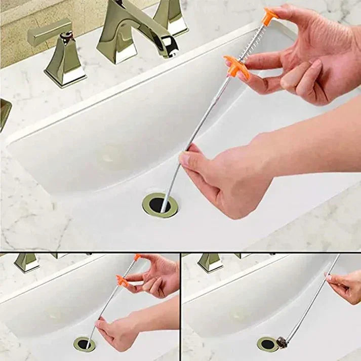 60cm Bendable Drain Clog Dredge Tools Flexible Design , Multi-Purpose , Hair & Debris Remover - PAK