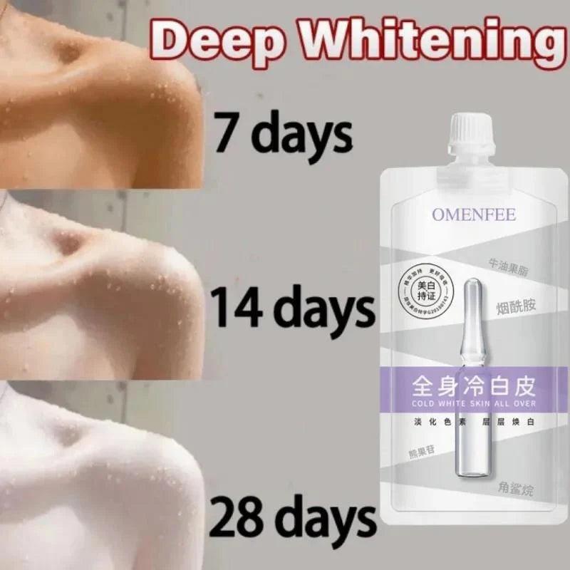 Omenfee Brightening Skin Gel by PAK, showing the sleek tube with bright packaging for men and women skincare.