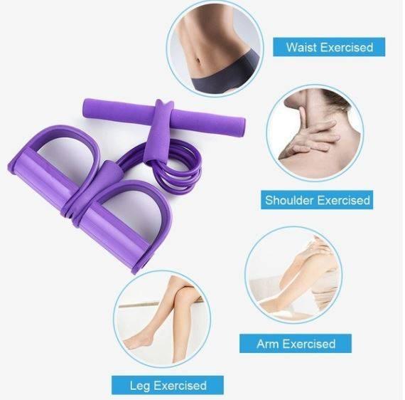 4-Tube Pedal Pull Rope Elastic Resistance Band for Home Fitness - PAK