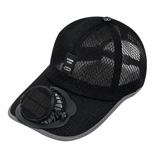 Solar Fan Cap with Rechargeable Battery