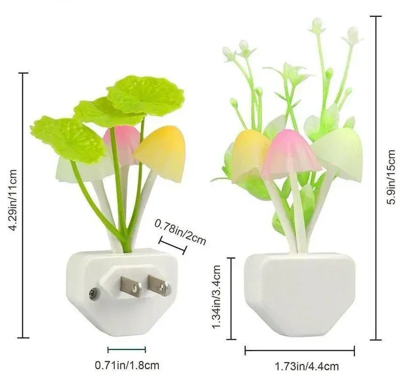 3D Mushroom LED Night Light Sensor Lamp - PAK