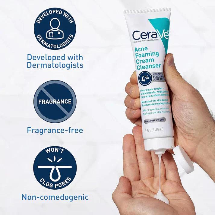 PAK BEAUTIFY CeraVe 4-in-1 skincare kit with night cream, sunblock, cleanser, and serum for radiant skin in a cream form