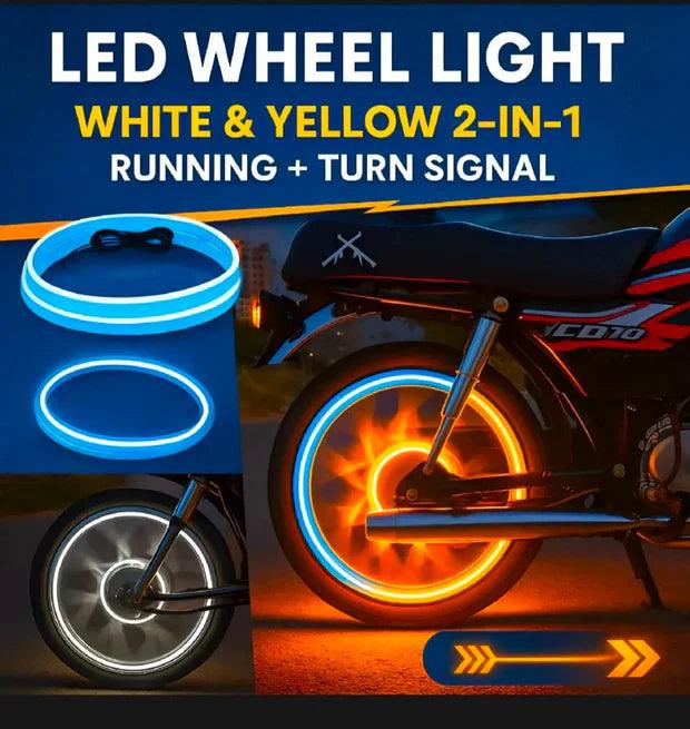Bike wheel light by PAK, featuring bright LED illumination mounted on a bicycle wheel for enhanced visibility and safety.