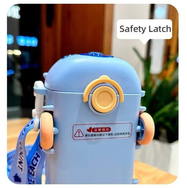600ml-Bus Shaped Water Bottle With Straw & Strap - PAK